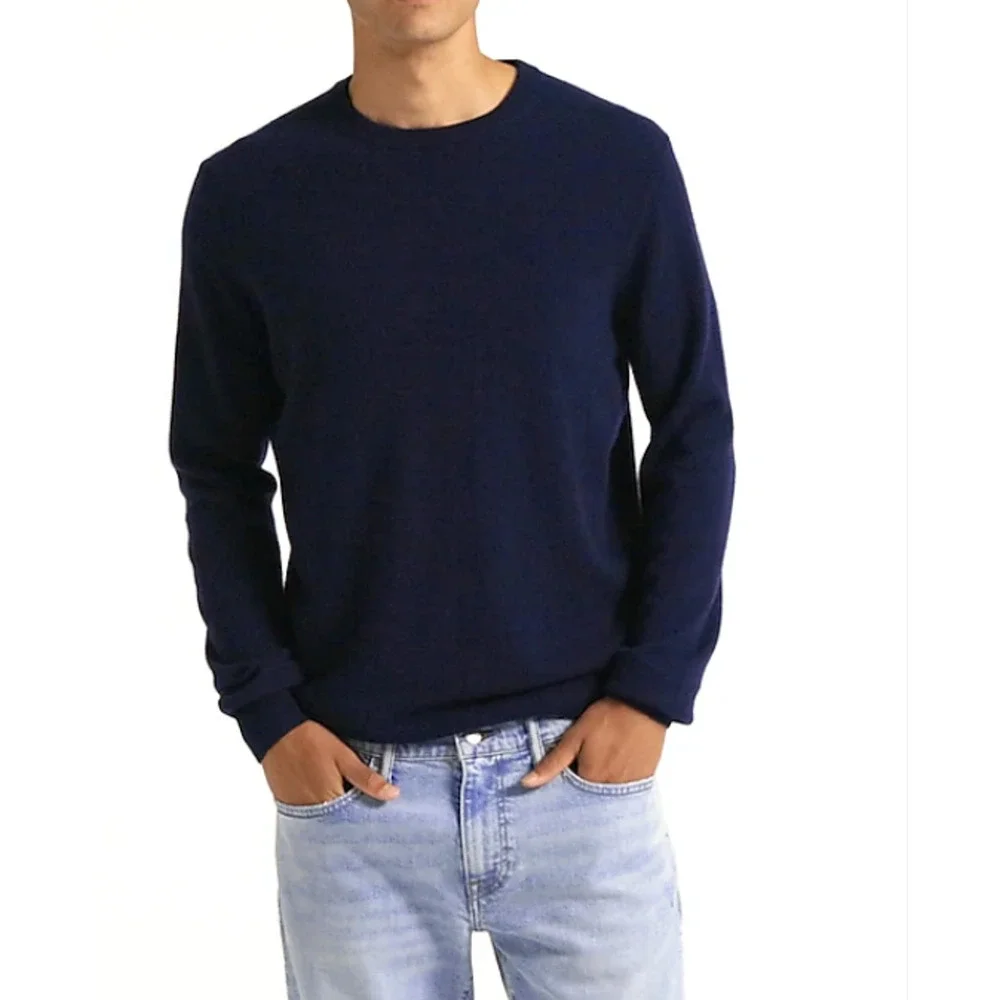 J Crew Sweater Men M Medium Beige Wool Blend Eco Donegal Raglan Pullover Knit